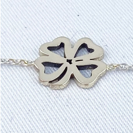 Bracelet Métal Argenté Avec Trèfles à 4 Feuilles Et écusson Nancy - Occasion Bon état